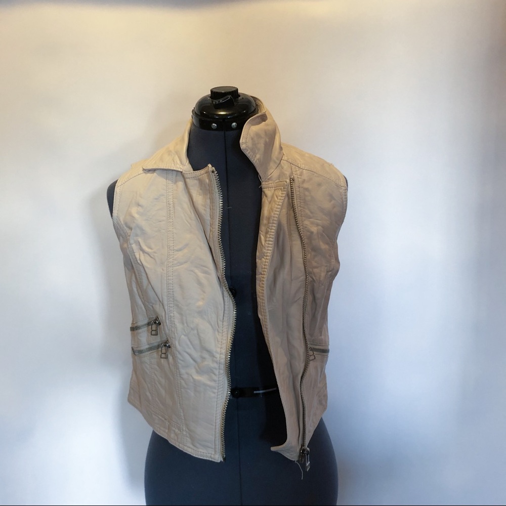 Faux pink leather vest